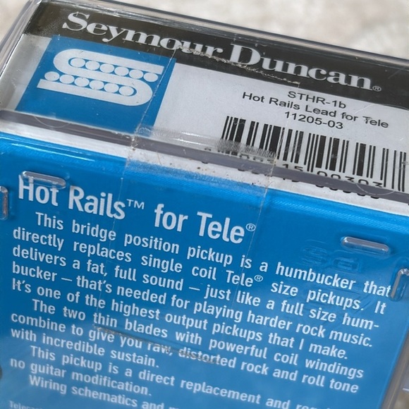 Brand New Seymour Duncan STHR-1b Hot Rails Bridge Tele Single Coil Pickup Black - Picture 2 of 14